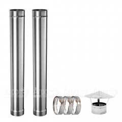 Комплект дымохода нерж 0,5 мм Ф-115 мм для садовой печи Kolundrov УДачный кулинар в Ставрополе