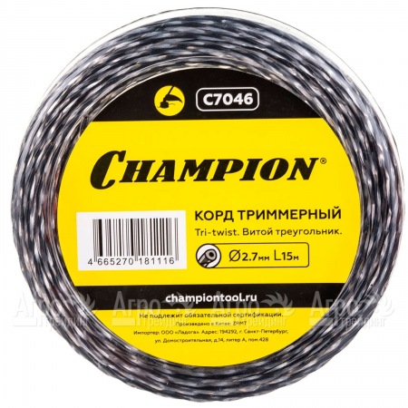Корд триммерный Champion Tri-twist 2.7мм, 15м (витой треугольник)  в Ставрополе