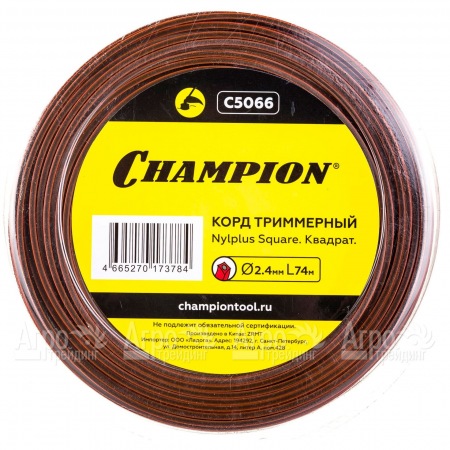 Корд триммерный Champion Nylplus Square 2.4мм, 74м (квадрат)+нож  в Ставрополе