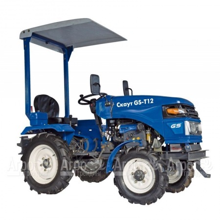 Многофункциональный минитрактор Garden Scout (Скаут) T-12DIF + фреза + двухкорпусный плуг + навес в Ставрополе