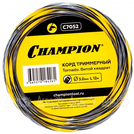 Корд триммерный Champion Tornado 3.0мм, 12м (витой квадрат)  в Ставрополе