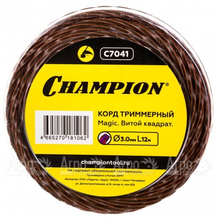 Корд триммерный Champion Magic 3мм, 12м (витой квадрат)  в Ставрополе