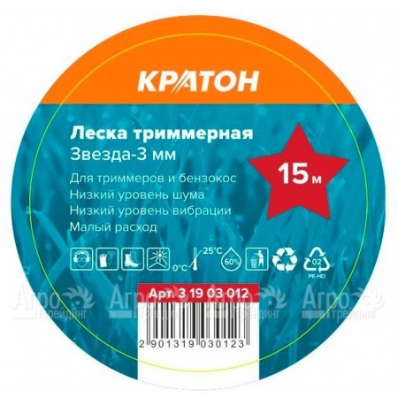Леска триммерная Кратон Звезда-3 мм в Ставрополе