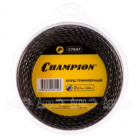 Корд триммерный Champion Tri-twist 2.7мм, 60м (витой треугольник)+нож  в Ставрополе