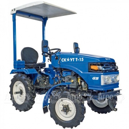 Многофункциональный минитрактор Garden Scout (Скаут) T-15DIF VT + почвофреза + двухкопрусный плуг + навес в Ставрополе