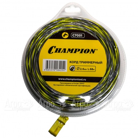 Корд триммерный Champion Tornado 2.4мм, 68м (витой квадрат)+нож  в Ставрополе