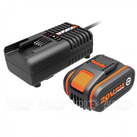 Комплект WA3604 20V: 2 аккумулятора 4Ач и зарядное устройство 2А для аккумуляторной техники Worx  в Ставрополе