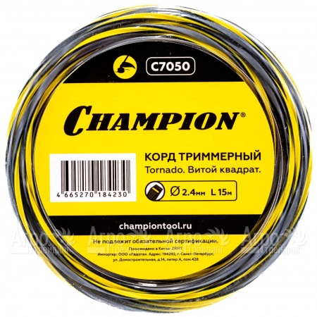 Корд триммерный Champion Tornado 2.4мм, 15м (витой квадрат)  в Ставрополе